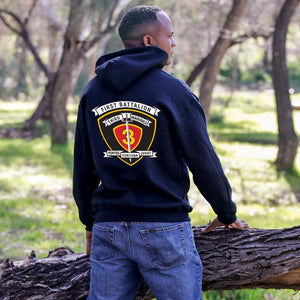1st Battalion 3rd Marines Black Unit Logo Sweatshirt, 1st Battalion 3rd Marines Black Unit Logo Hoodie