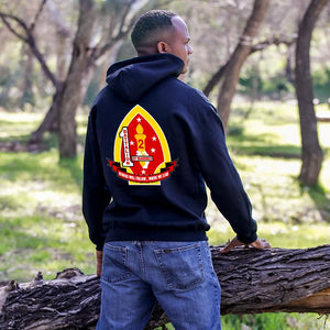 1st Battalion 2nd Marines USMC Unit Black Sweatshirt, 1/2 unit hoodie, 1/2 unit sweatshirt, 1st Bn 2nd Marines unit hoodie, First Battalion Second Marines USMC Hoodie