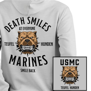 Death Smiles At Everyone-Marines Smile Back - USMC Hoodie