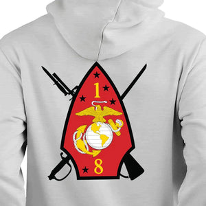 1st Bn 8th Marines Heather Grey Unit Logo Sweatshirt