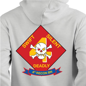 4th Reconnaissance Battalion Marines Unit Logo Heather Grey  Sweatshirt