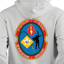 2nd Bn 6th Marines USMC Unit hoodie, 2d Bn 6th Marines logo sweatshirt, USMC gift ideas for men, Marine Corp gifts men or women 2nd Bn 6th Marines gray