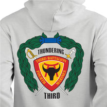 3rd Bn 4th Marines USMC Unit hoodie, 3d Bn 4th Marines logo sweatshirt, USMC gift ideas for men, Marine Corp gifts men or women 3rd Bn 4th Marines gray