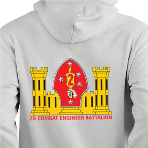 2nd Combat Engineer Battalion Unit Logo Heather Grey Sweatshirt, 2nd CEB Heather Grey Hoodie