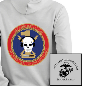 1st Radio Battalion Unit Hoodie, 1st Radio Battalion I Mef USMC Unit Hoodie, USMC Unit Hoodie, 1st Radio Battalion USMC 