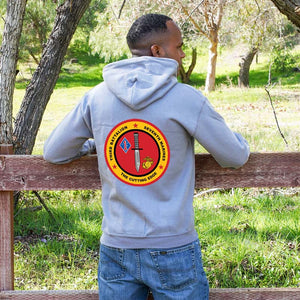 3rd Bn 7th Marines USMC Unit hoodie, 3d Bn 7th Marines logo sweatshirt, USMC gift ideas for men, Marine Corp gifts men or women 3rd Bn 7th Marines gray hoodie