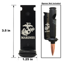 Black USMC 50 Cal Bottle Opener Holster with measurement