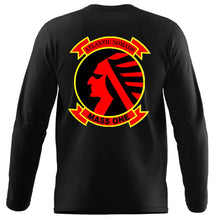 Marine Air Support Squadron-1 (MASS-1) USMC long sleeve Unit T-Shirt, MASS-1 USMC Unit logo, USMC gift ideas for men, Marine Corp gifts men or women MASS-1