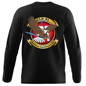 Combat Logistics Battalion 31 Long Sleeve T-Shirt, CLB-31 unit t-shirt, USMC CLB-31, Combat Logistics Battalion 31 t-shirt, 31st Marine Expeditionary Unit Long Sleeve Black T-Shirt