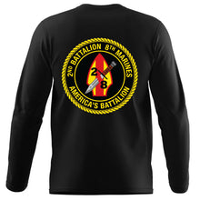 2nd Bn 8th Marines USMC long sleeve Unit T-Shirt, 2nd Bn 8th Marines logo, USMC gift ideas for men, Marine Corp gifts men or women 2nd Bn 8th Marines, 2d Bn 8th Marines Black Long Sleeve T-Shirt