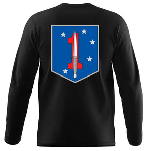 1st MSOB USMC long sleeve Unit T-Shirt, 1st MSOB logo, USMC gift ideas for men, Marine Corp gifts men or women 1st MSOB 1st Marine Raider Bn  black