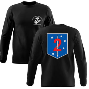 2nd MSOB USMC long sleeve Unit T-Shirt, 2nd MSOB logo, USMC gift ideas for men, Marine Corp gifts men or women 2nd MSOB 2nd Marine Raider Battalion