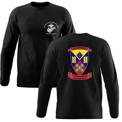 2nd Battalion 5th Marines Long Sleeve T-Shirt, 2/5 unit t-shirt, USMC 2/5, 2nd Battalion 5th Marines t-shirt, 2d Battalion 5th Marines Long Sleeve Black T-Shirt