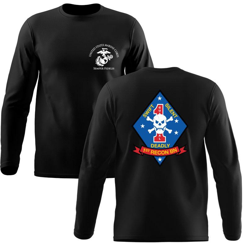 1st Reconnaissance Battalion long sleeve t-shirt, USMC 1st Recon Bn t-shirt,