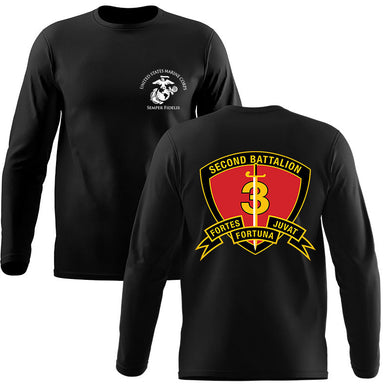 2d Bn 3rd Marines USMC long sleeve Unit T-Shirt, 2ndBn 3rd Marines logo, USMC gift ideas for men, Marine Corp gifts men or women 2dBn 3rd Marines