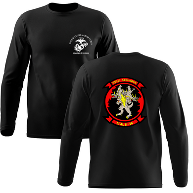 Marine Aviation Logistics Battalion 14 (MALS-14) Long Sleeve T-Shirt, MALS-14 unit t-shirt, USMC MALS-14, 1st Battalion 2nd Marines t-shirt, Marine Aviation Logistics Battalion 14 Long Sleeve Black T-Shirt