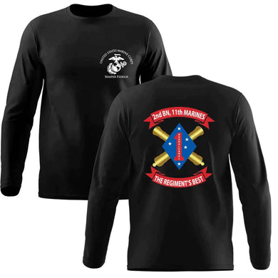 2nd Bn 11th Marines Long Sleeve T-Shirt, 2/11 unit t-shirt, 2nd battalion 11th Marines