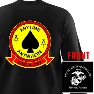 Marine Light Attack Helicopter Squadron 267 Unit Logo Long Sleeve T-Shirt, HMLA-267 USMC Unit Logo t-shirt, USMC HMLA-267, HMLA-267 Long Sleeve Black T-Shirt