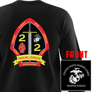 2nd Bn 2nd Marines Logo Long Sleeve T-Shirt, 2nd Battalion 2d Marines Long Sleeve T-Shirt, 2/2 unit t-shirt, usmc 2/2