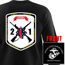 2nd Bn 1st Marines USMC long sleeve Unit T-Shirt, 2nd Bn 1st Marines logo, USMC gift ideas for men, Marine Corp gifts men or women 2nd Bn 1st Marines 2d Bn 1st Marines 