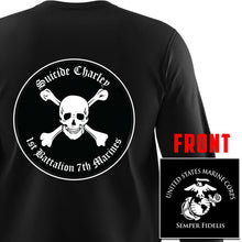 1st Bn 7th Marines Suicide Charley USMC long sleeve Unit T-Shirt, 1st Bn 7th Marines Suicide Charley logo, USMC gift ideas for men, Marine Corp gifts men or women 