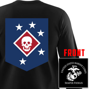 Marine Raiders USMC long sleeve Unit T-Shirt, Marine Raiders, USMC gift ideas for men, USMC unit gear, Marine Raiders logo, Marine Raider Regiment logo, Marine Corp gifts men or women black