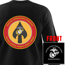 MSOB USMC long sleeve Unit T-Shirt, MSOB logo, USMC gift ideas for men, Marine Corp gifts men or women Marine Special Operations Battalion