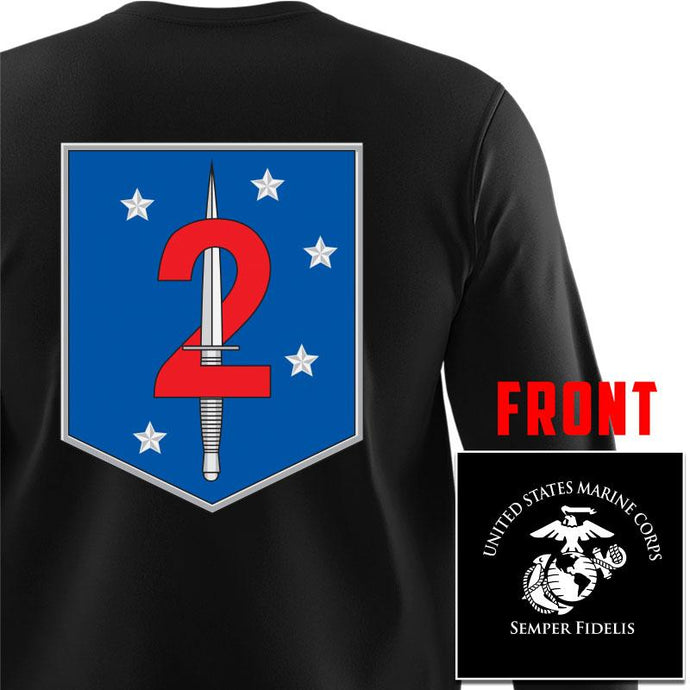 2nd MSOB USMC long sleeve Unit T-Shirt, 2nd MSOB logo, USMC gift ideas for men, Marine Corp gifts men or women 2nd MSOB 2nd Marine Raider Bn