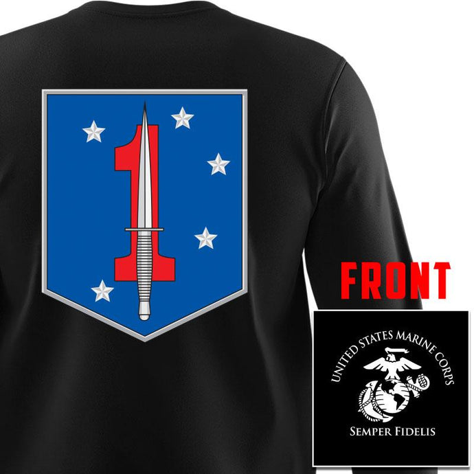 1st MSOB USMC long sleeve Unit T-Shirt, 1st MSOB logo, USMC gift ideas for men, Marine Corp gifts men or women 1st MSOB 1st Marine Raider Bn 