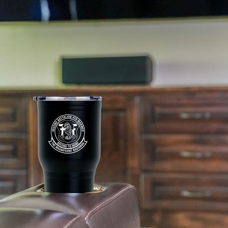 Second Battalion Fourth Marines Unit Logo tumbler, 2/4 coffee cup, 2nd Bn 4th Marines USMC, Marine Corp gift ideas, USMC Gifts for women  30oz
