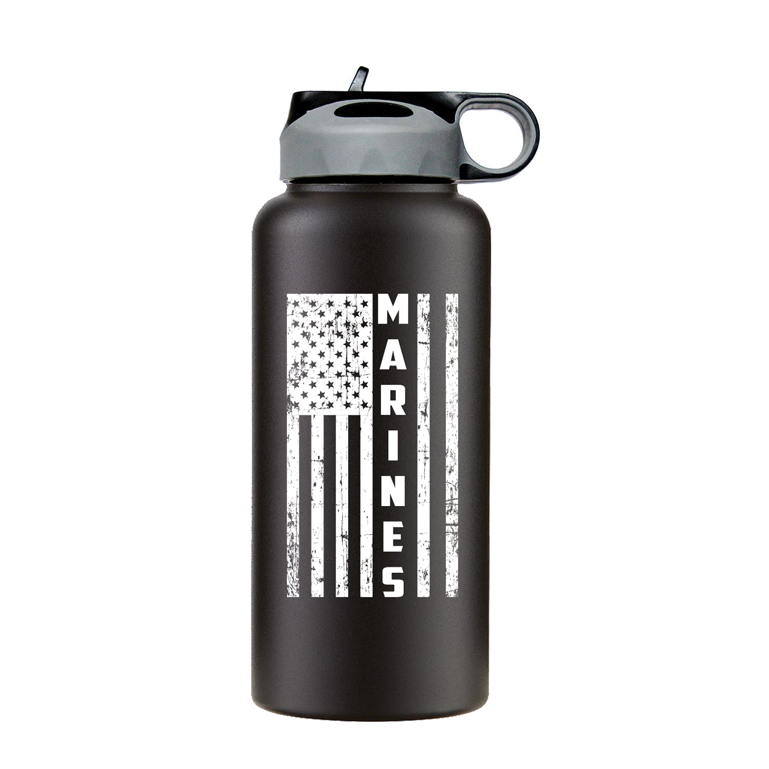 USMC Water Bottle, American Flag Water bottle, 32 oz water bottle, patriotic water bottle, USMC drinkware
