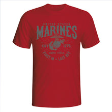 Marines First In Last Out Red T-Shirt