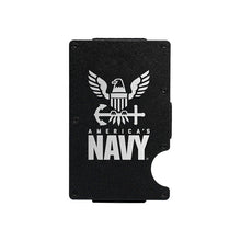 Metal RFID wallet America's Navy wallet with money clip