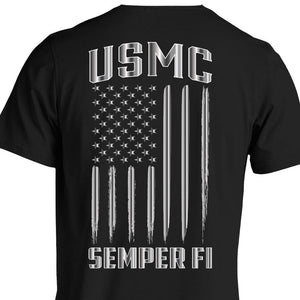 USMC flag t shirt Marine Corp shirts Marine Corps gifts for men or women black