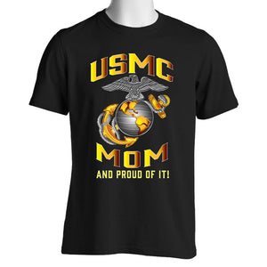 Proud USMC Mom Black Shirt