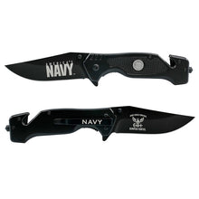 Black Stainless Steel USN Tactical Rescue Knife