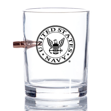 US Navy Bullet Whiskey Glass – .308 Bullet - Navy Rocks Glass - Sailor Gifts, US Navy whiskey glass