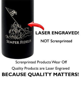 USMC Laser Engraved Water Bottle