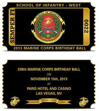 Marine Corps Ball Ticket Challenge Coin