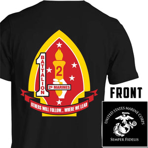 1stBn 2nd Marines USMC Unit T-Shirt, 1stBn 2nd Marines logo, USMC gift ideas for men, Marine Corp gifts men or women 1stBn 2nd Marines, First Battalion Second Marines