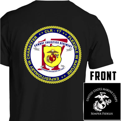 Combat Logistics Regiment Unit Logo Black Short Sleeve T-Shirt