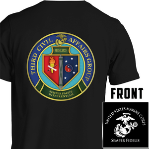 3rd Civil Affairs USMC Unit T-Shirt, 3rd Civil Affairs logo, USMC gift ideas for men, Marine Corp gifts men or women