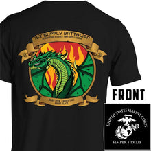 1st Supply Battalion Unit Logo Black Short Sleeve T-Shirt