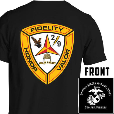 2/9 Unit T-Shirt, 2nd Battalion 9th Marines unit t-shirt, USMC unit T-shirt, USMC custom unit gear