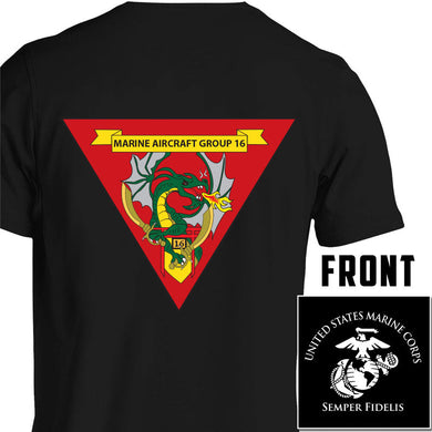 MAG-16 USMC Unit Long Sleeve T-Shirt, MAG-16 logo, USMC gift ideas for men, Marine Corp gifts men or women