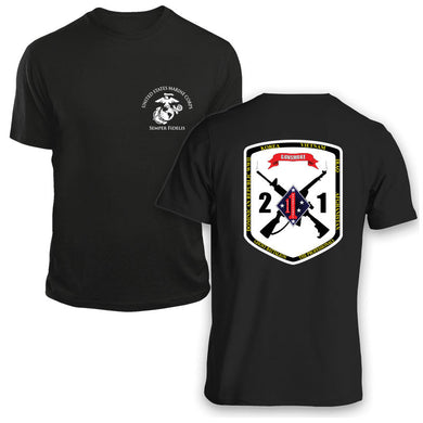 2/1 unit t-shirt, 2d Bn 1st Marines unit t-shirt, 2nd battalion 1st marines unit t-shirt, usmc unit t-shirt