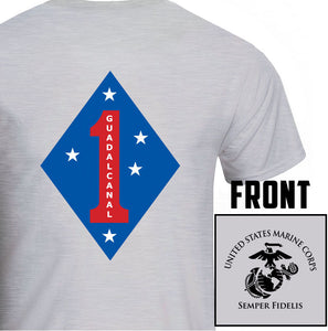 1st Marine Division USMC Unit T-Shirt, 1st MARDIV USMC Unit Logo, USMC gift ideas for men, Marine Corp gifts for women