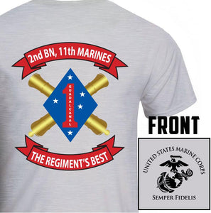 2dBn 11th Marines USMC Unit T-Shirt, 2ndBn 11th Marines logo, USMC gift ideas for men, Marine Corp gifts men or women 2nd Bn 11th Marines, Second Battalion Eleventh Marines