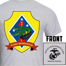 3rd AABN USMC Unit T-Shirt, 3rd AABN logo, USMC gift ideas for men, Marine Corp gifts men or women 3rd AABN 3rd Assault Amphibian Battalion gray