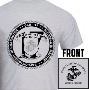 Combat Logistics Regiment Unit Logo Heather Grey Short Sleeve T-Shirt